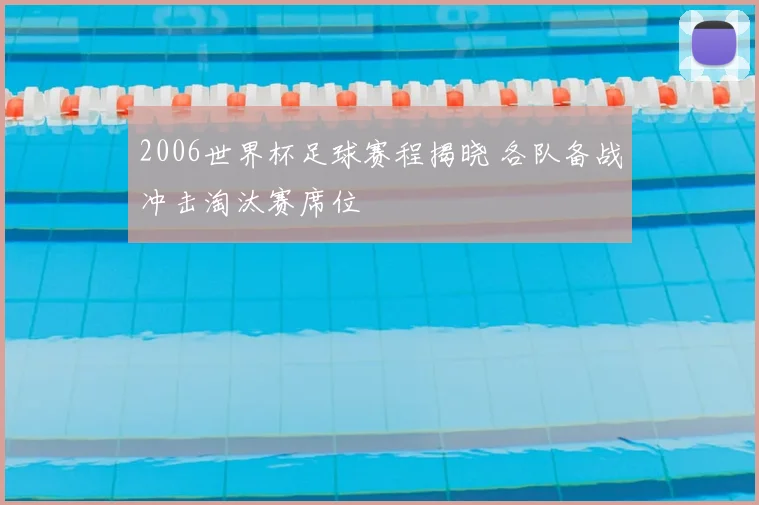 2006世界杯足球赛程揭晓 各队备战冲击淘汰赛席位
